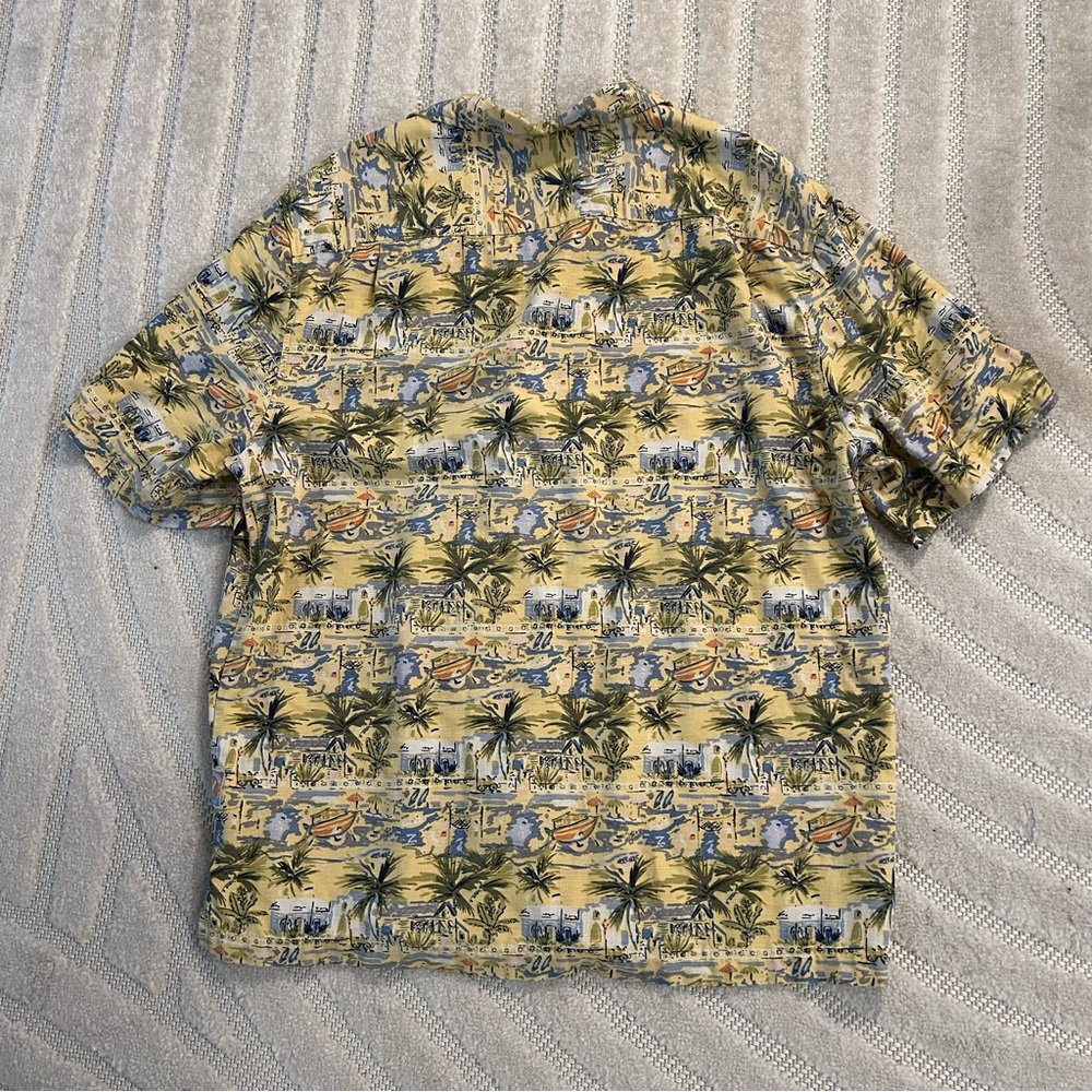 It’s Five O’clock Somewhere 100% Silk Tropical Beach Hawaiian Button Shirt - L - Picture 5 of 9